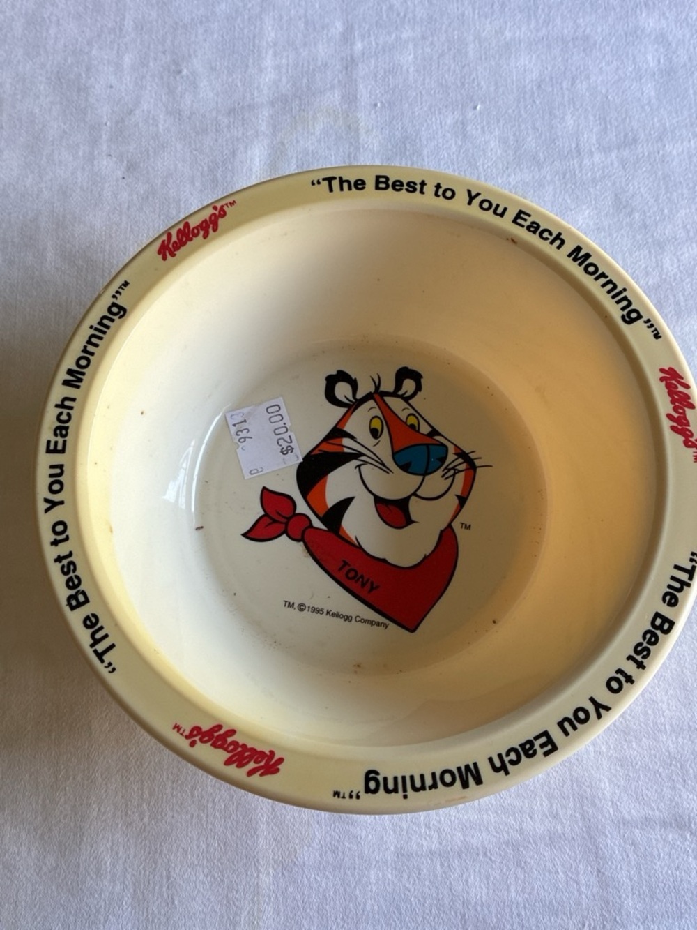 Kellogg's Tony the Tiger Cereal Bowl - Cream with Red & Blue Accents